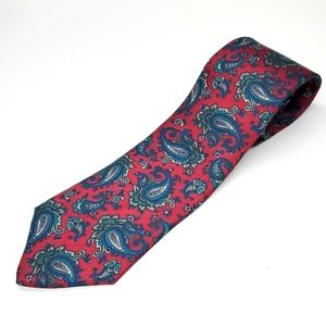 Pierre Cardin Silk Burgandy Paisley Tie EUC